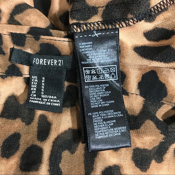 Forever21 Animal Print Blouse Sz S (H15) - Picture 6 of 6